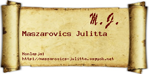 Maszarovics Julitta névjegykártya